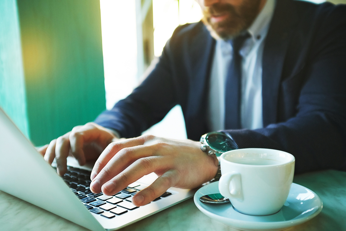 Man working on laptop