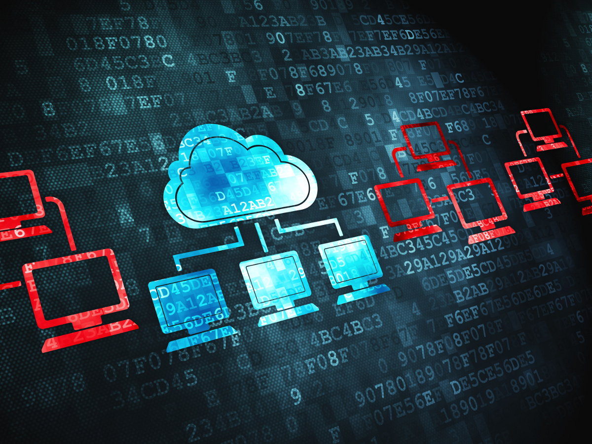 Cloud Network Security Concept on Digital Background