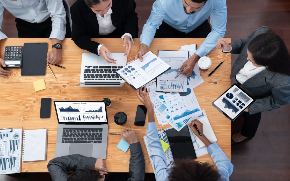 Businesspeople at a meeting