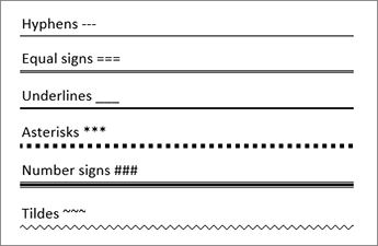 Word Document Line Break Examples