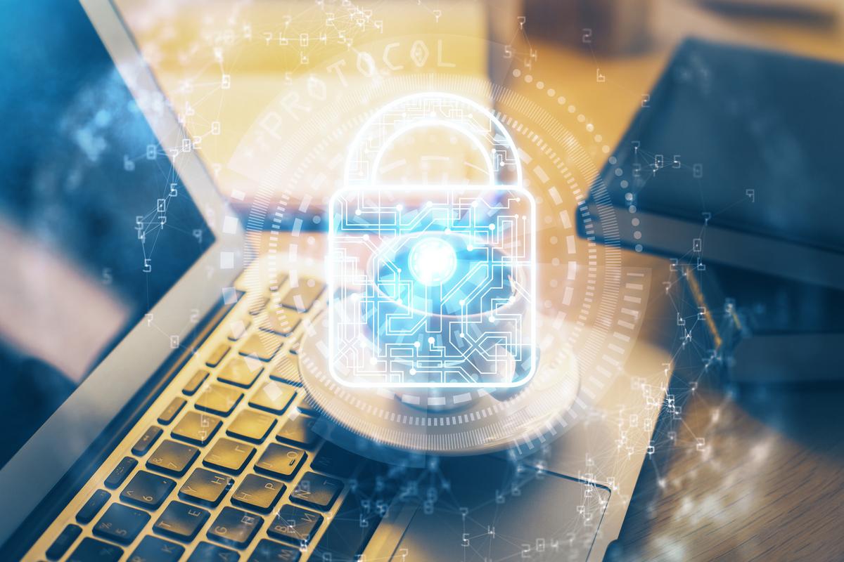 Digitac Security Padlock on Laptop