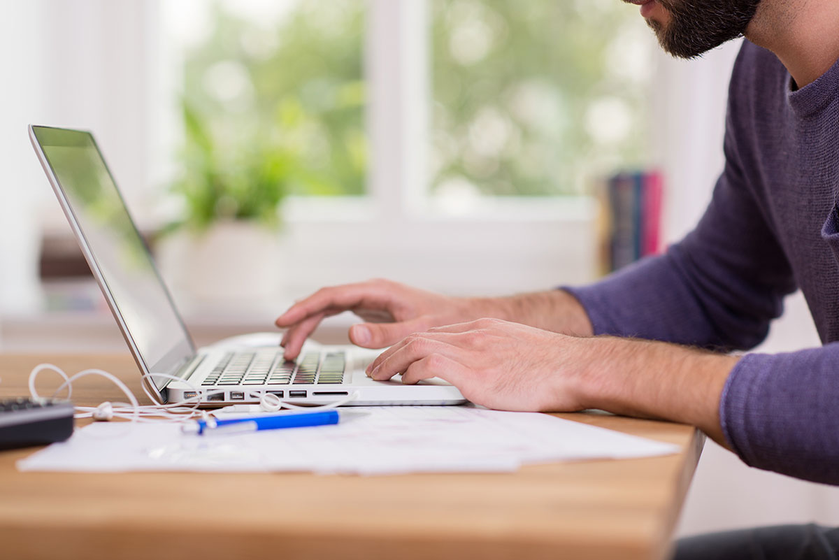 Man working on laptop